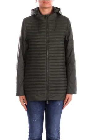 save the duck Jassen, Dames, Groen, 3Xl, Polyester, Hooded jas met zijlogo rits