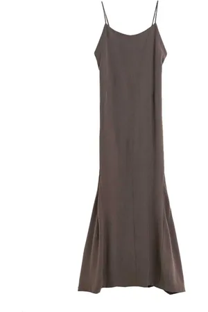 OUR LEGACY Kleedjes, Dames, Bruin, S, Linnen, Luxe Naiad Maxi Jurk Bruin