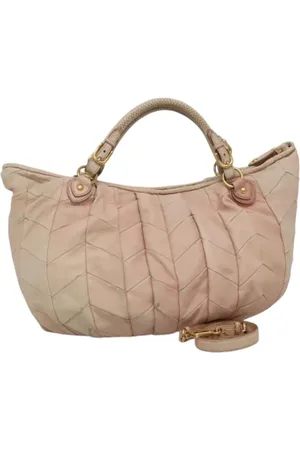 Miu Miu Pre-owned, Dames, Roze, ONE Size, Leer, Tweedehands leren handtassen
