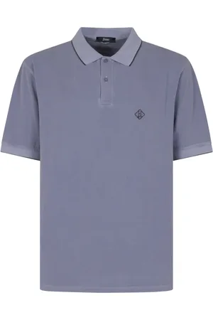 HERNO Tops, Heren, Blauw, 2Xl, Katoen, Heldere Blauwe Polo Piqué Pigmentverf