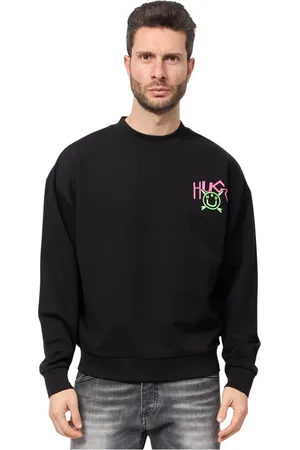 HUGO BOSS Sweatshirts & Hoodies, Heren, Zwart, S, Katoen, Zwarte trui met achterprint