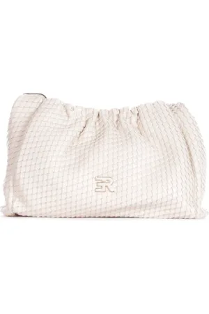 ERMANNO SCERVINO Tassen, Dames, Wit, ONE Size, Leer, Witte Logo Voorclip Tas