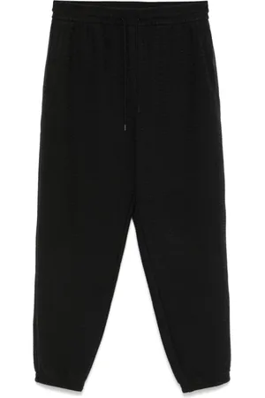 Emporio Armani Broeken, Heren, Zwart, L, Zwarte Broek met Trekkoord en Zakken