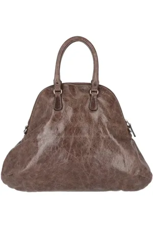 Marni Pre-owned, Dames, Bruin, ONE Size, Tweedehands leren handtassen