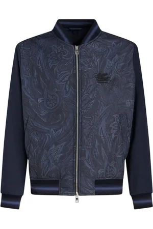 Etro Jassen, Heren, Blauw, M, Polyester, Blauwe Bomber Reisjas
