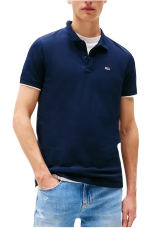 Tommy Hilfiger Tops, Heren, Blauw, S, Katoen, Navy Blauw Slim Fit Polo Shirt