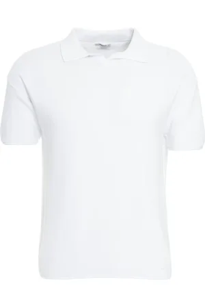 TRANSIT Tops, Heren, Wit, L, Katoen, Witte Gebreide Poloshirt