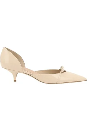 Salvatore Ferragamo Schoenen, Dames, , 36 1/2 EU, Leer, Elegante Boogdetail Leren Pumps