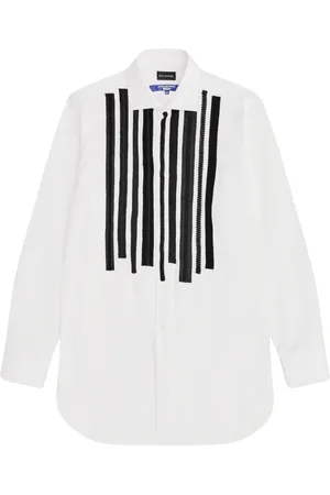 JUNYA WATANABE Overhemden, Heren, Wit, L, Katoen, Katoen Zwart Wit Overhemd
