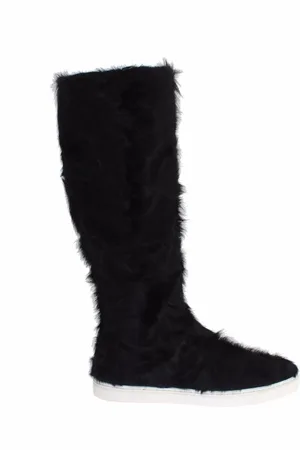 Dolce & Gabbana Schoenen, Dames, Zwart, 36 EU, Leer, Winterlaarzen