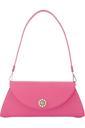 Simone Rocha Tassen, Dames, Roze, ONE Size, Leer, Roze Leren Schoudertas - Klepsluiting
