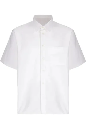 LANEUS Overhemden, Heren, Wit, XL, Heren Poplin Korte Mouw Overhemd