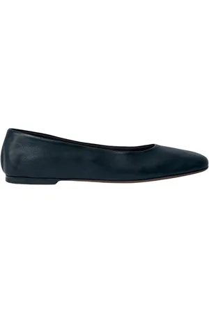 The Row Schoenen, Dames, Zwart, 36 EU, Leer, Vierkante Neus Leren Ballerina Flats
