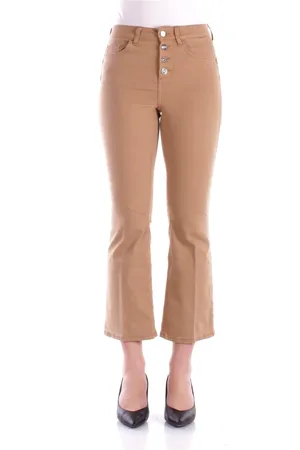Liu Jo Broeken, Dames, Bruin, W30, Katoen, Slim Fit Logo Jeans