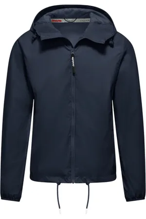 Invicta Jassen, Heren, Blauw, XL, Nylon, Blauwe Opvouwbare Hoodie Jas