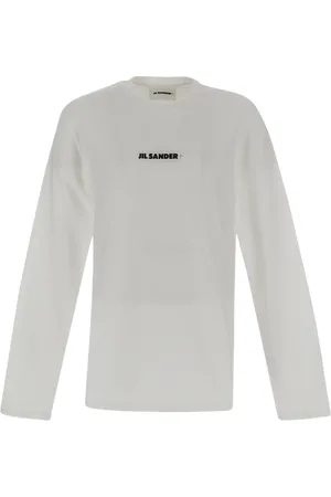 Jil Sander Tops, Heren, Wit, L, Katoen, Katoenen T-shirt voor Mannen