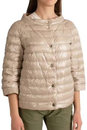 HERNO Jassen, Dames, , 2Xl, Nylon, Omkeerbare Zijdeachtige Jas Waterbestendig