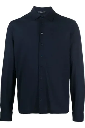 HERNO Overhemden, Heren, Blauw, L, Casual overhemd