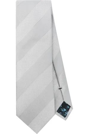 Paul Smith Accessoires, Heren, Grijs, ONE Size, Gestreepte heren stropdas