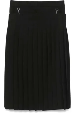 tibi Rokken, Dames, Zwart, S, Wol, Converteerbare Geplooide Rok in Grain de Poudre