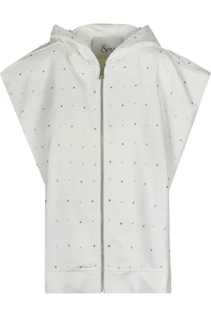 8PM Jassen, Dames, , S, Katoen, Mouwloze Hoodie met Strass