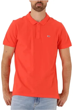 Tommy Hilfiger Tops, Heren, Oranje, XL, Oranje Slim Plancket Polo voor Heren