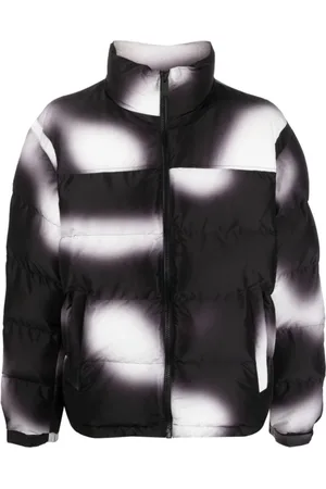 Heron Preston Jassen, Heren, Veelkleurig, M, Heren Puffer Jas Wit/Zwart
