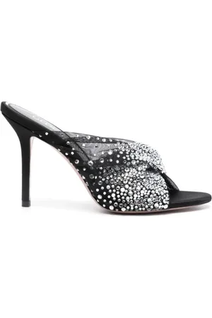 GEDEBE Schoenen, Dames, Zwart, 37 EU, Tule, Kristal Zwart Tule Dames Sandalen