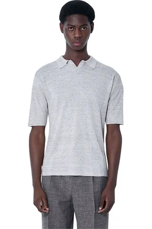 The Row Tops, Heren, , L, Linnen, Gestructureerde Linnen Polo Top