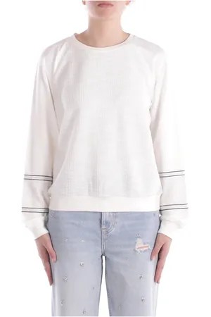 Liu Jo Truien, Dames, Wit, 2Xl, Katoen, Sport Logo Achter Sweater