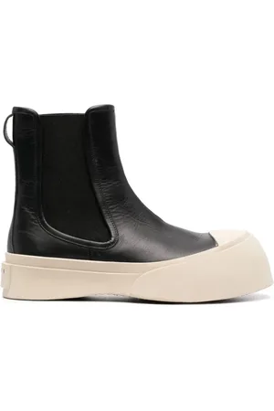 Marni Schoenen, Dames, Zwart, 37 EU, Leer, Zwarte enkellaarsjes voor vrouwen