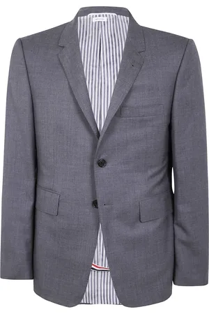 Thom Browne Jassen, Heren, Grijs, S, Klassieke sportjas in Super 120s Twill