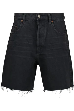 Saint Laurent Korte broeken, Dames, Zwart, W27, Denim, Zwarte Denim Bermuda Shorts Lente-Zomer 2025
