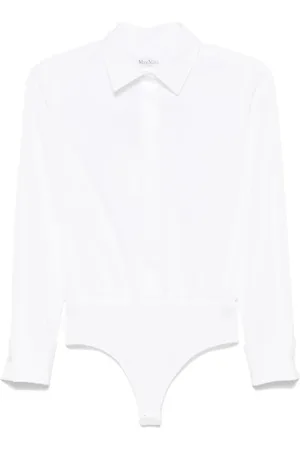 Max Mara Blouses & Shirts, Dames, Wit, S, Popeline Body Shirt