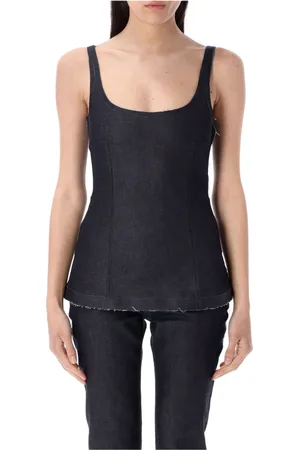 Marni Tops, Dames, Blauw, S, Denim, Blauw Zwart Trompe l