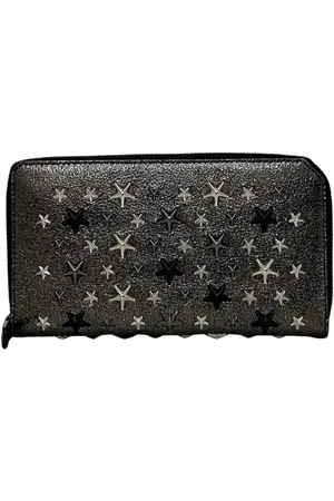 Jimmy Choo Pre-owned, Dames, Grijs, ONE Size, Leer, Tweedehands leren portemonnees