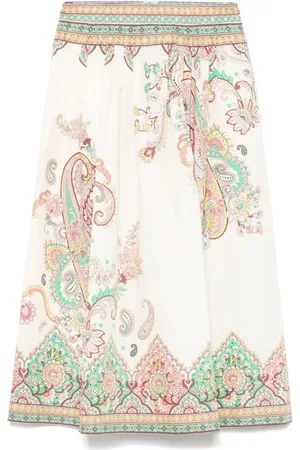 Etro Rokken, Dames, Veelkleurig, XS, Katoen, Elegante Midi Rok in Kleur X0802