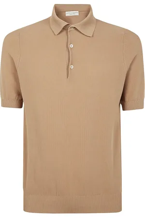 FILIPPO DE LAURENTIIS Tops, Heren, Bruin, M, Rice Stitch Polo Shirt