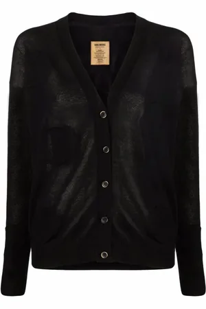 UMA WANG Truien, Dames, Zwart, M, Stijlvolle Gebreide Cardigan Sweater