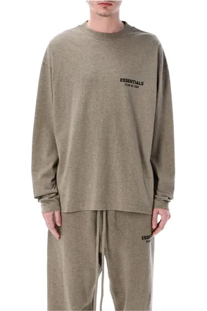 FEAR OF GOD Tops, Heren, Groen, S, Katoen, Klassieke longsleeve T-shirt Homestead Heather