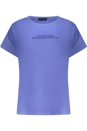 North Sails Tops, Dames, Paars, L, Blauw reliëf logo T-shirt