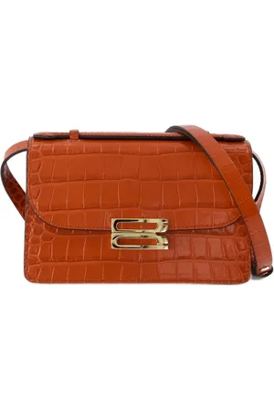 Victoria Beckham Tassen, Dames, Rood, ONE Size, Leer, Rode Krokodil-geprint Leren Schoudertas