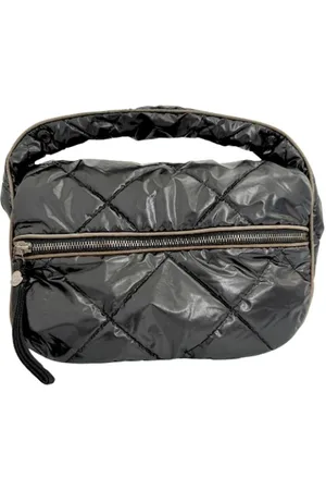 Moncler Pre-owned, Dames, Zwart, ONE Size, Nylon, Pre-owned Canvas shoulder-bags