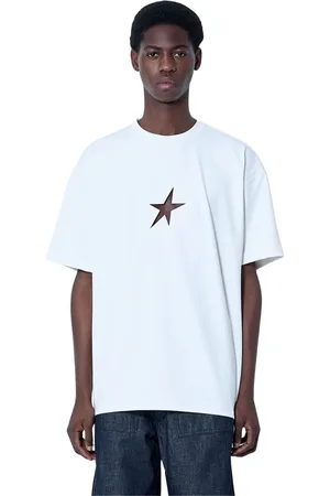 MUGLER Tops, Heren, Wit, S, Logo Cut-Out Crewneck T-Shirt