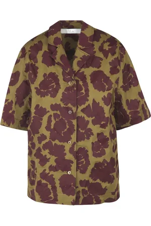 TELA Blouses & Shirts, Dames, Veelkleurig, S, Katoen, Katoenen overhemd met korte mouwen