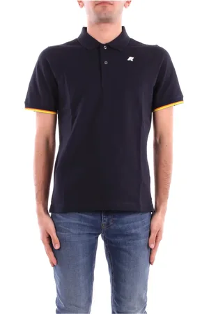 K-Way Tops, Heren, Blauw, XL, Katoen, Stijlvol Logo Polo met knoopsluiting