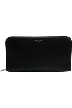 Saint Laurent Pre-owned, unisex, Zwart, ONE Size, Leer, Tweedehands leren portemonnees