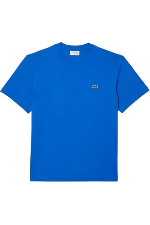 Lacoste Tops, Heren, Blauw, M, Katoen, Klassiek Katoenen Jersey T-Shirt (Blauw)