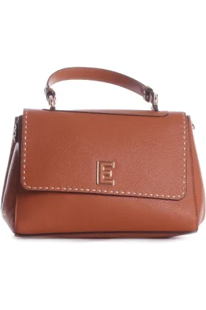 ERMANNO SCERVINO Tassen, Dames, Bruin, ONE Size, Polyester, Bruine Schoudertas met Voorlogo