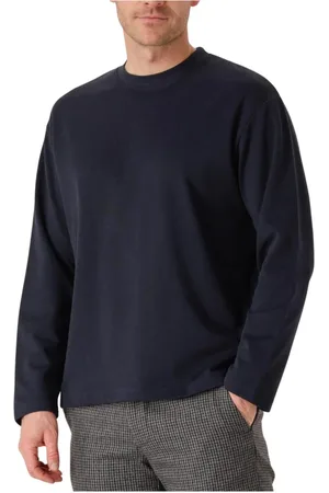 SELECTED Sweatshirts & Hoodies, Heren, Blauw, XL, Blauwe Longsleeve O-hals T-shirt